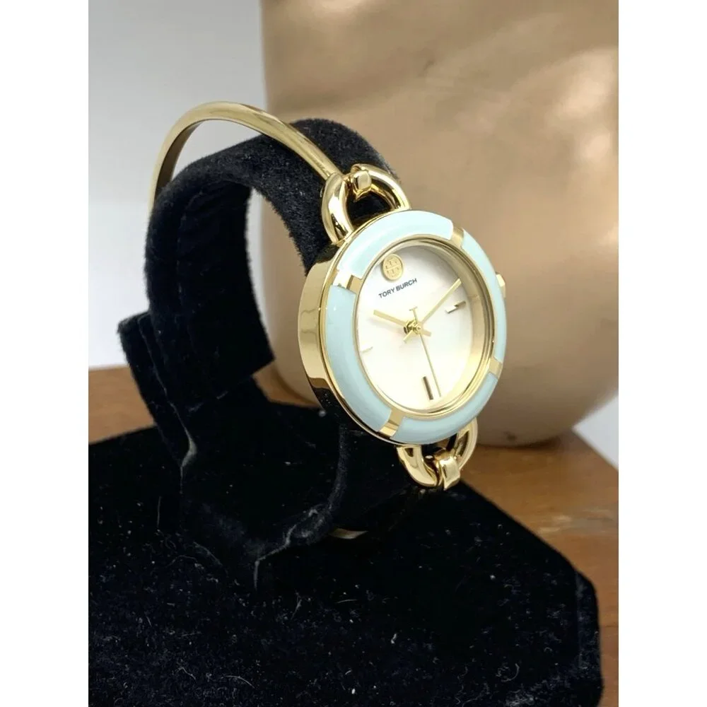 Tory Burch Women's Watch TBW6019 Gold Mother of Pearl Dial Interchangeable Bezel